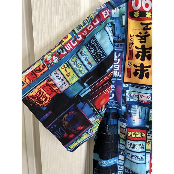 JUST ATTITUDE Graphic Tokyo Shinjwku Nights Button Down Shirt - Picture 5 of 15